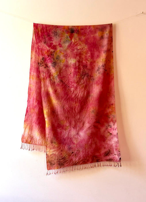 Écharpe en laine tissé à la main, impression florale